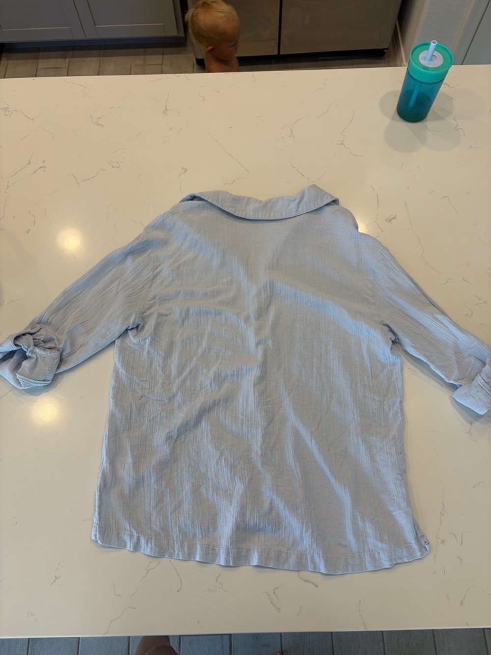 Kindred Bravely Light Blue Gauze Button-Down Top - Picture 5 of 5
